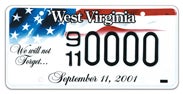9-11 Commemorative license plate