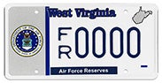 Air Force Reserves license plate