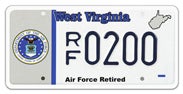 Air Force Retired license plate