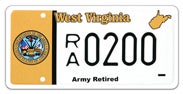 Army Retired license plate