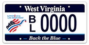 Back the Blue license plate