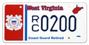 Coast Guard Retired license plate