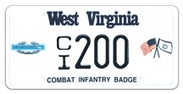 Combat Infantry license plate