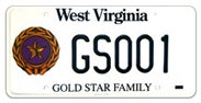 Gold Star Family license plate