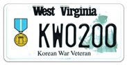 Korean War Veteran license plate