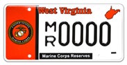 Marine Corps Reserves license plate
