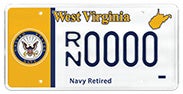 Navy Retired license plate