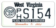 Pearl Harbor Survivor license plate
