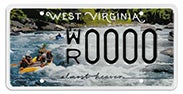 Whitewater Rafting license plate
