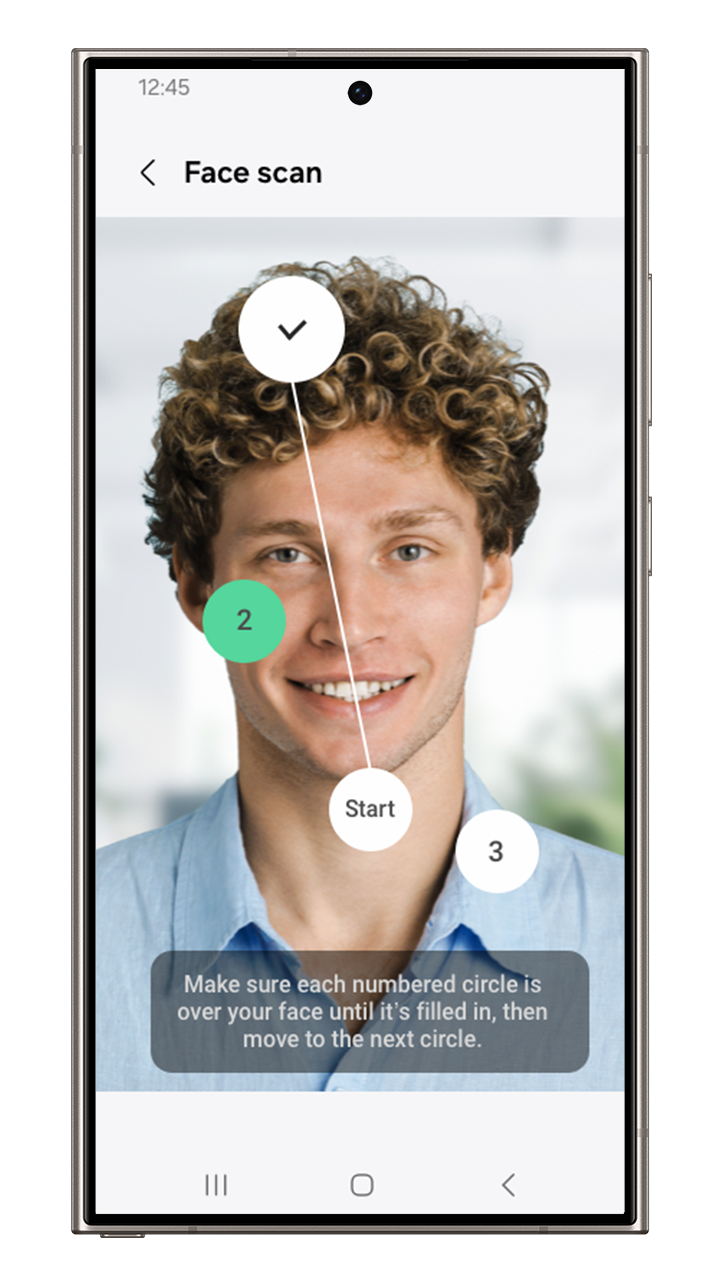 Use the face scan in the Samsung Wallet App to verify you are the rightful holder of the driver license or state ID.