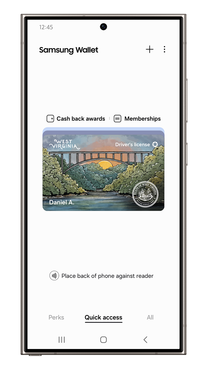 Samsung Wallet driver's license quick access